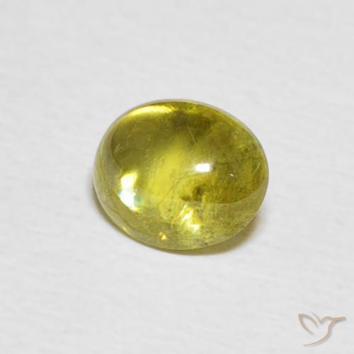 Sphène Jaune citron naturelle ovale, 1.28 ct, Transparent