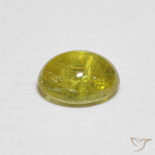 Sphène Jaune citron naturelle ovale, 1.28 ct, Transparent