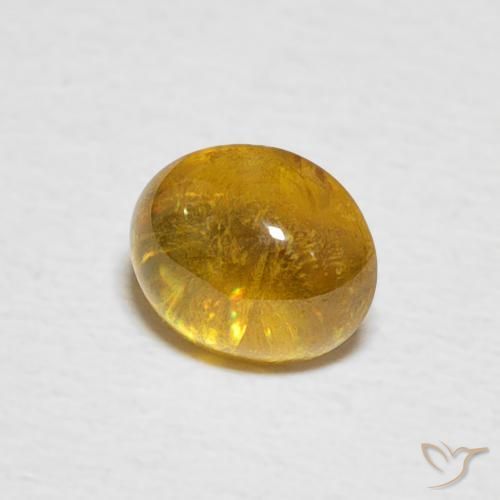 Sphène Jaune marron naturelle ovale, 1.02 ct, Transparent