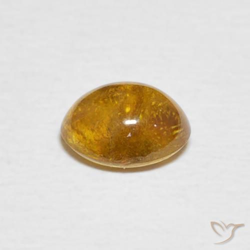 Sphène Jaune marron naturelle ovale, 1.02 ct, Transparent