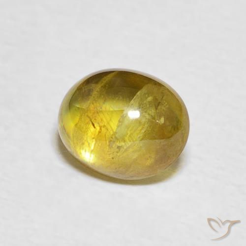 Sphène Jaune brunâtre naturelle ovale, 1.58 ct, Transparent