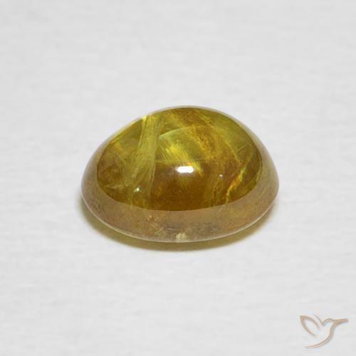 Sphène Jaune brunâtre naturelle ovale, 1.58 ct, Transparent