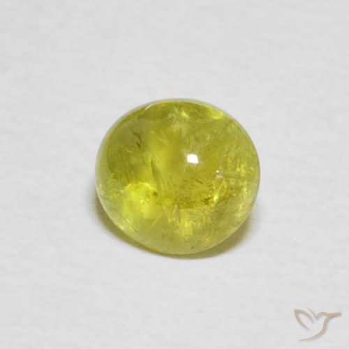 Sphène Jaune moyen naturelle ovale, 1.18 ct, Transparent