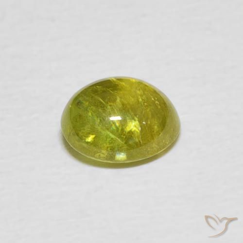 Sphène Jaune moyen naturelle ovale, 1.18 ct, Transparent