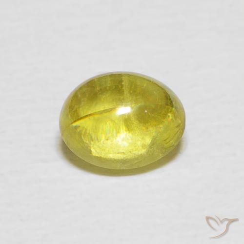 0.84ct Naturel Jaune moyen Sphène, ovale, Transparent
