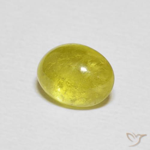 Sphène Pineapple yellow naturelle ovale, 1.76 ct, Transparent
