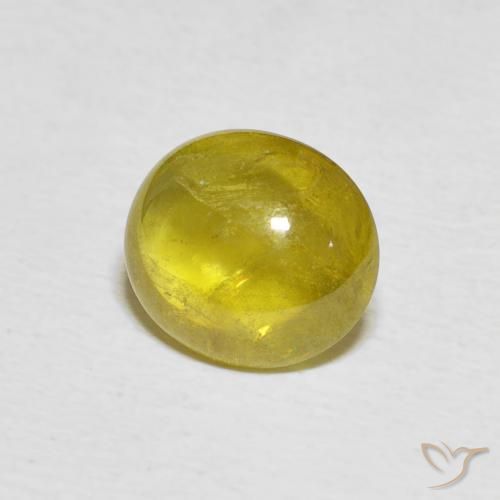 Sphène Pineapple yellow naturelle ovale, 3.21 ct, Transparent