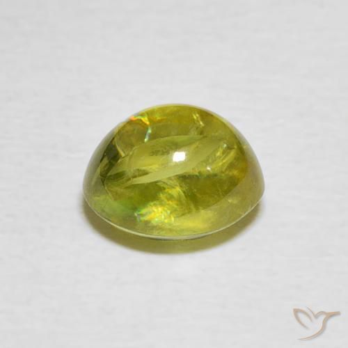 Sphène Pineapple yellow naturelle ovale, 2.25 ct, Transparent