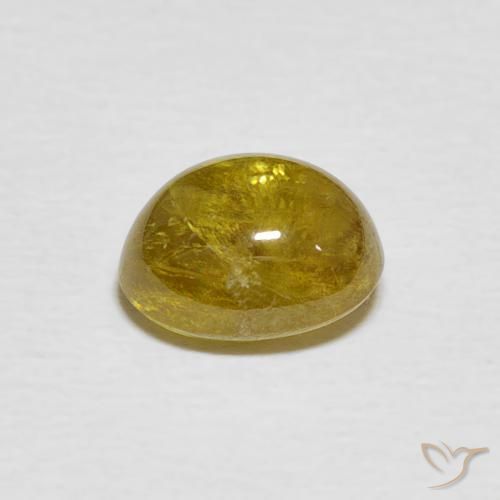 Sphène Jaune terreux naturelle ovale, 2.42 ct, Transparent