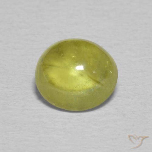 1.10ct Naturel Vert jaune Sphène, ovale, Transparent