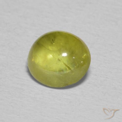 Sphène Vert jaune naturelle ovale, 1.10 ct, Transparent