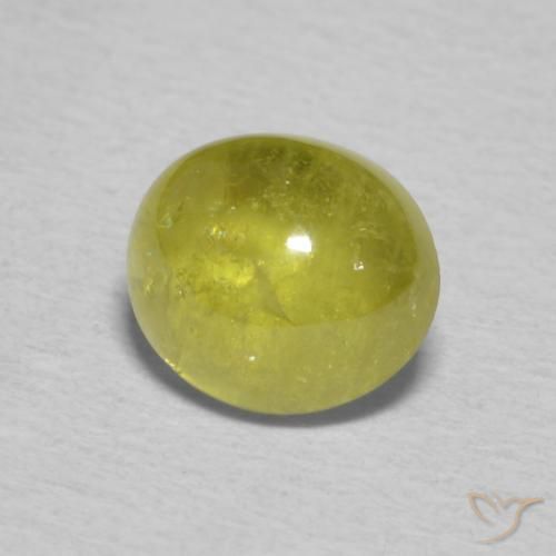 Sphène Jaune moyen naturelle ovale, 1.39 ct, Transparent