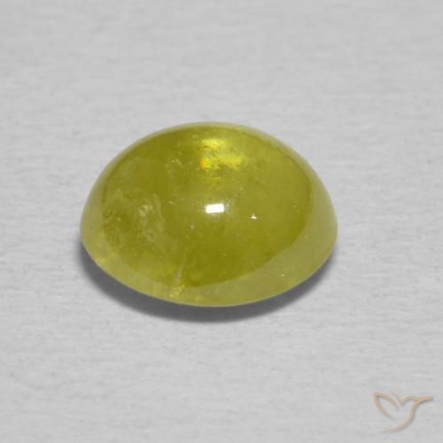 Sphène Jaune moyen naturelle ovale, 1.39 ct, Transparent