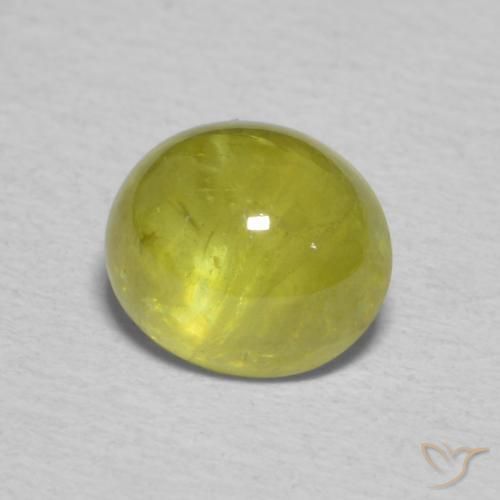 Sphène Jaune moyen naturelle ovale, 1.52 ct, Transparent
