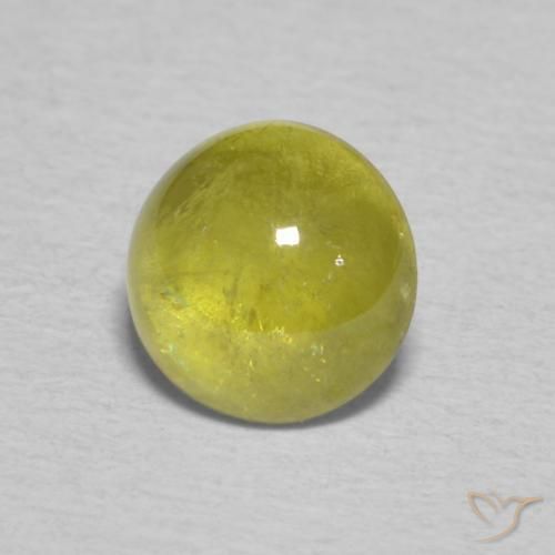 Sphène Pineapple yellow naturelle ovale, 1.41 ct, Transparent