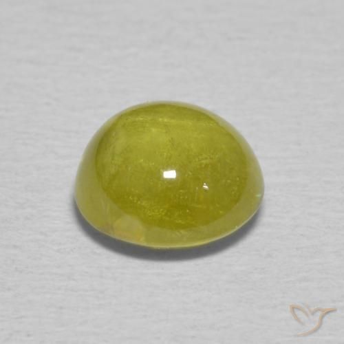 Sphène Pineapple yellow naturelle ovale, 1.41 ct, Transparent