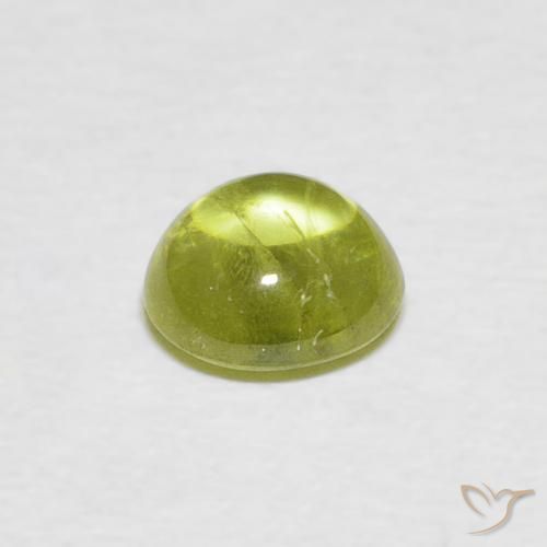 Sphène Vert chaud et terreux naturelle ovale, 1.18 ct, Transparent