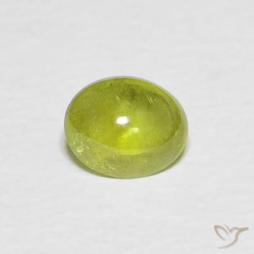 0.91ct Naturel Vert jaunâtre Sphène, ovale, Transparent