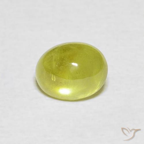 1.21ct Naturel Vert chaud et terreux Sphène, ovale, Transparent