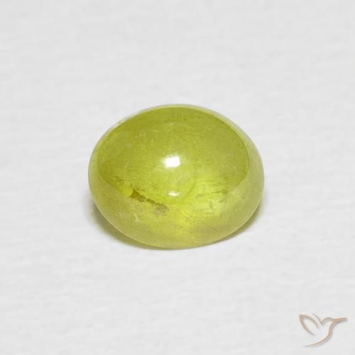 1.01ct Naturel Vert chaud et terreux Sphène, ovale, Transparent