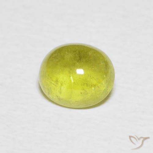 Sphène Vert moyen naturelle ovale, 1.08 ct, Transparent