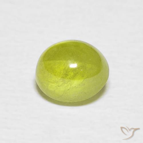 1.06ct Naturel Vert forêt chaud Sphène, ovale, Transparent