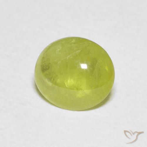 Sphène Vert chaud et terreux naturelle ovale, 1.93 ct, Transparent