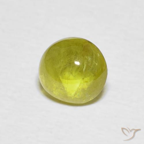 Sphène Vert jaunâtre naturelle ovale, 1.47 ct, Transparent