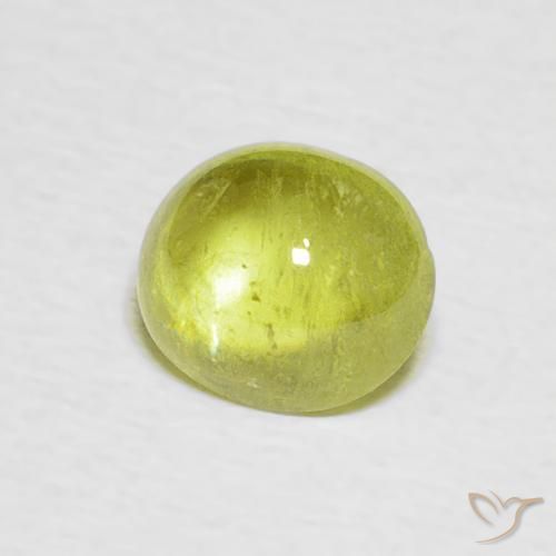 Sphène Jaune citron léger naturelle ovale, 1.18 ct, Transparent