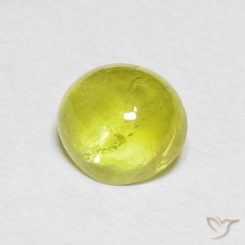 Sphène Jaune citron léger naturelle ovale, 1.73 ct, Transparent