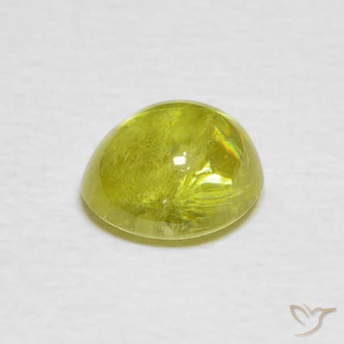Sphène Jaune citron léger naturelle ovale, 1.73 ct, Transparent