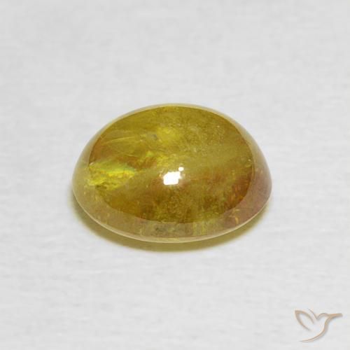 Sphène Jaune brunâtre naturelle ovale, 2.17 ct, Transparent