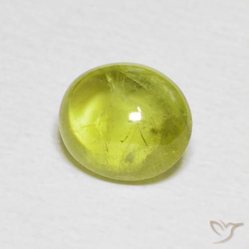 Sphène Jaune citron léger naturelle ovale, 1.63 ct, Transparent