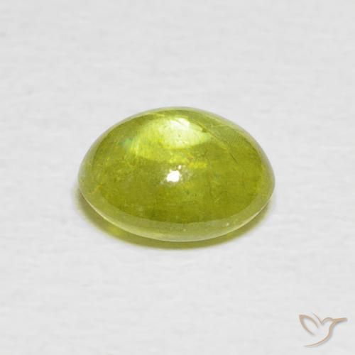 Sphène Jaune citron léger naturelle ovale, 1.63 ct, Transparent