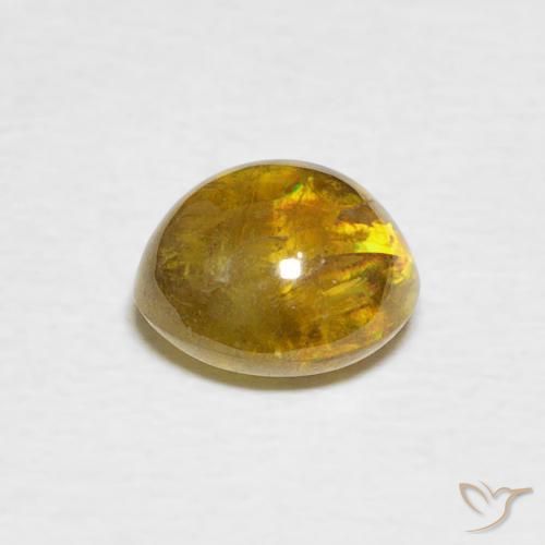 Sphène Brun doré vert naturelle ovale, 2.03 ct, Transparent
