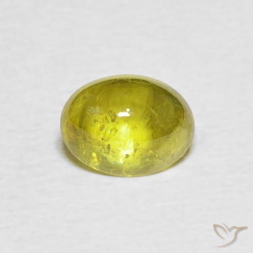 1.23ct Naturel Vert chaud et terreux Sphène, ovale, Transparent