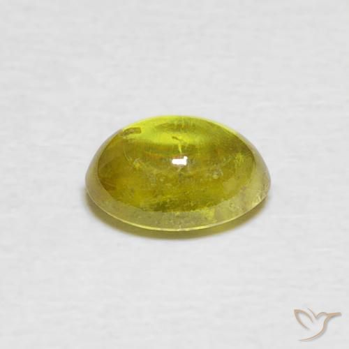 Sphène Vert chaud et terreux naturelle ovale, 1.23 ct, Transparent