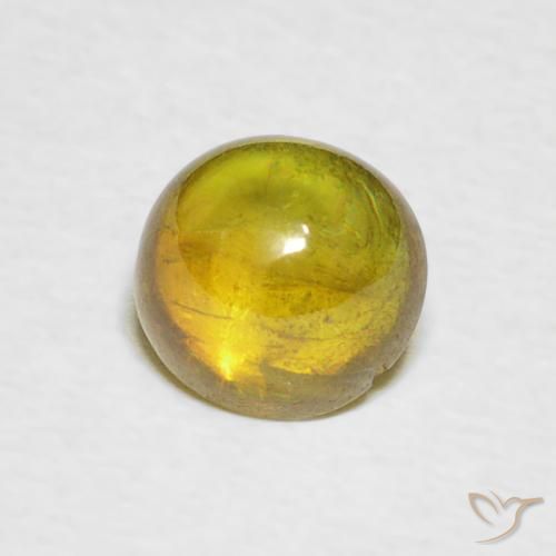 Sphène Jaune moyen naturelle ovale, 1.31 ct, Transparent