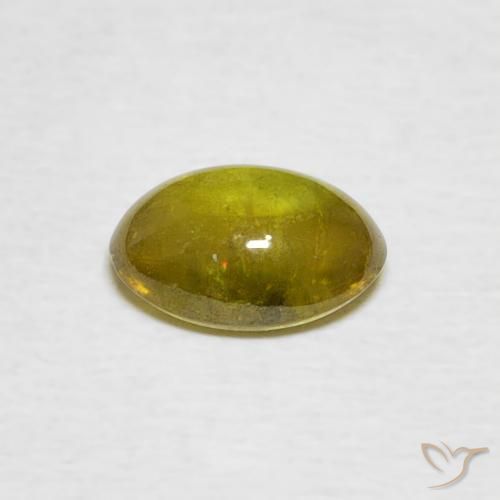 Sphène Jaune moyen naturelle ovale, 1.11 ct, Transparent