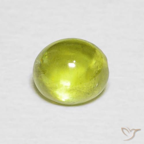0.91ct Naturel Vert chaud et terreux Sphène, ovale, Transparent