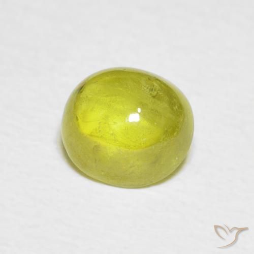 Sphène Jaune verdâtre naturelle ovale, 2.06 ct, Transparent