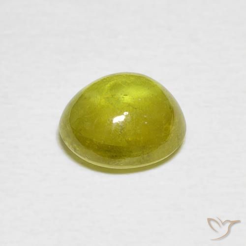 Sphène Jaune verdâtre naturelle ovale, 2.06 ct, Transparent