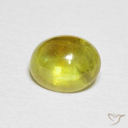 2.19ct Naturel Vert moyen Sphène, ovale, Transparent