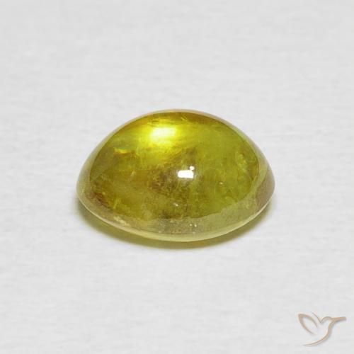 Sphène Vert moyen naturelle ovale, 2.19 ct, Transparent