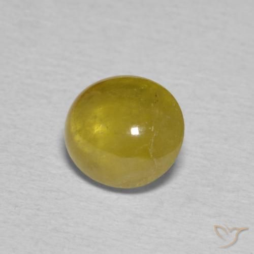 Sphène Jaune automnal naturelle ovale, 0.99 ct, Transparent