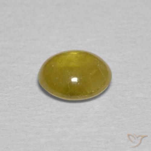 Sphène Jaune automnal naturelle ovale, 0.99 ct, Transparent