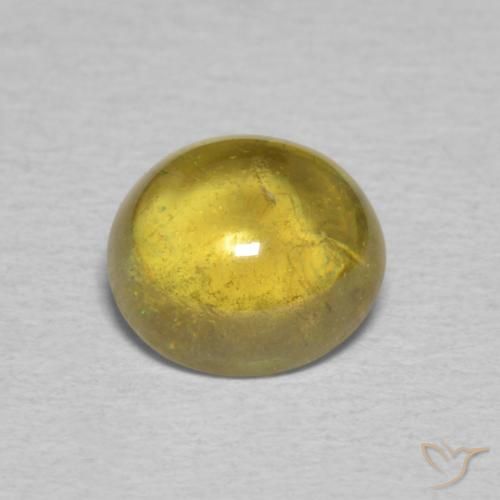 1.82ct Naturel Jaune Dijon Sphène, ovale, Transparent