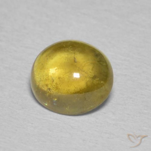 Sphène Jaune Dijon naturelle ovale, 1.82 ct, Transparent