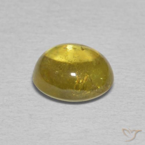 Sphène Jaune Dijon naturelle ovale, 1.82 ct, Transparent