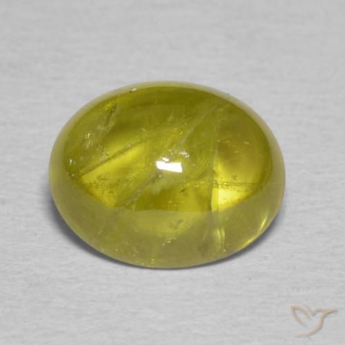 2.33ct Naturel Vert jaunâtre Sphène, ovale, Transparent